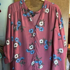 Challis button loop blouse by Torrid